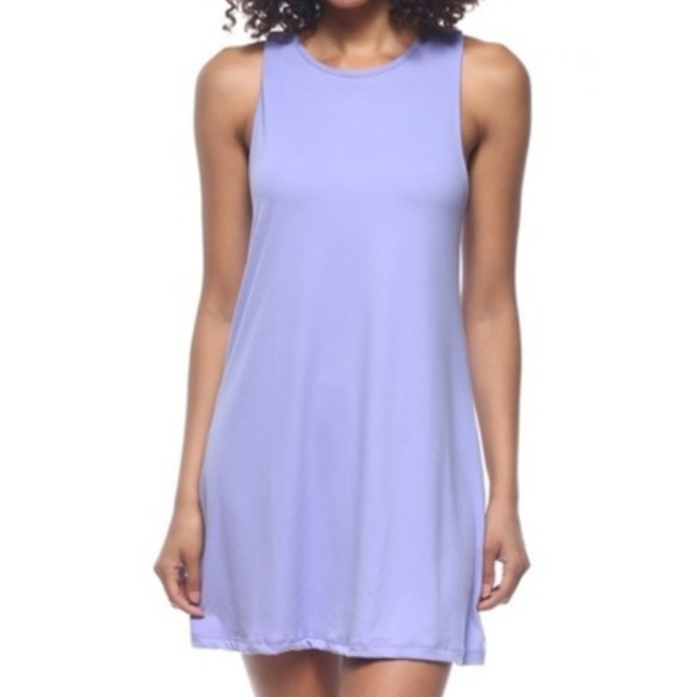 Lilac A-Line Mini Sleeveless Dress